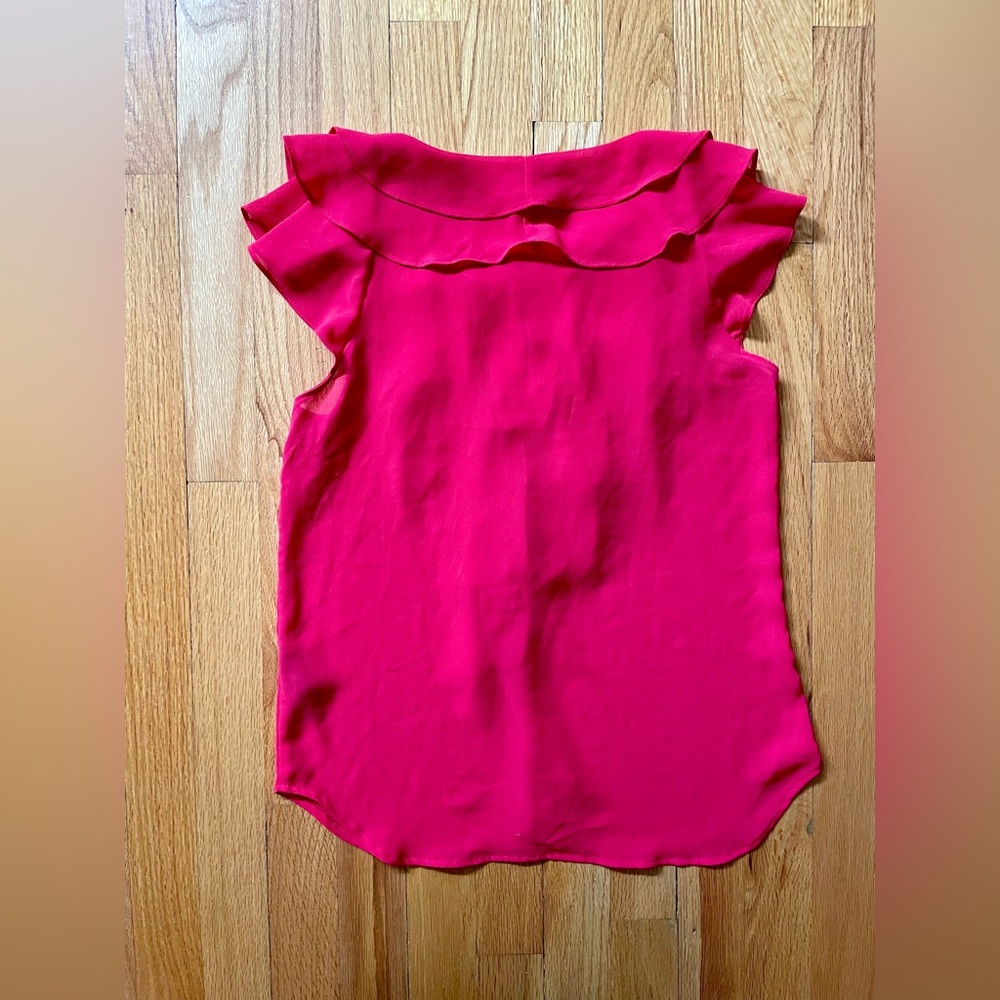 Elegant Ruffled Red Top - Picture 2 of 3